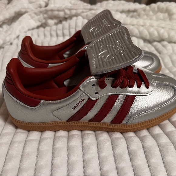 adidas Shoes - Adidas Samba LT Silver Metallic Red Gum JH5707 Women’s Sneakers Size 6
